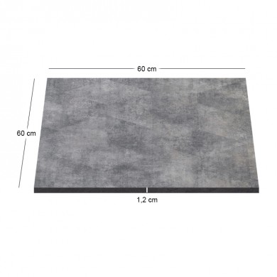 HPL (High Pressure Laminated) Επιφάνεια Τραπεζιού Απόχρωση Cement, UV 60x60cm/12mm
