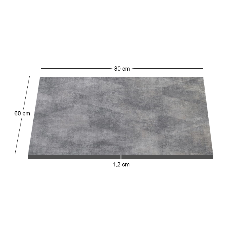 HPL Table Top 60x80cm/12mm Cement (UV)