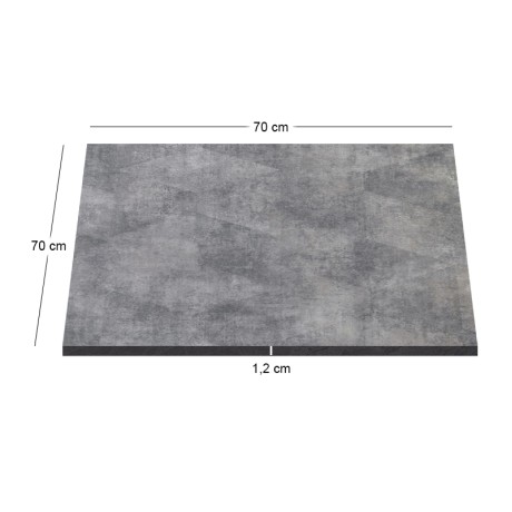 HPL Table Top 70x70cm/12mm Cement (UV)