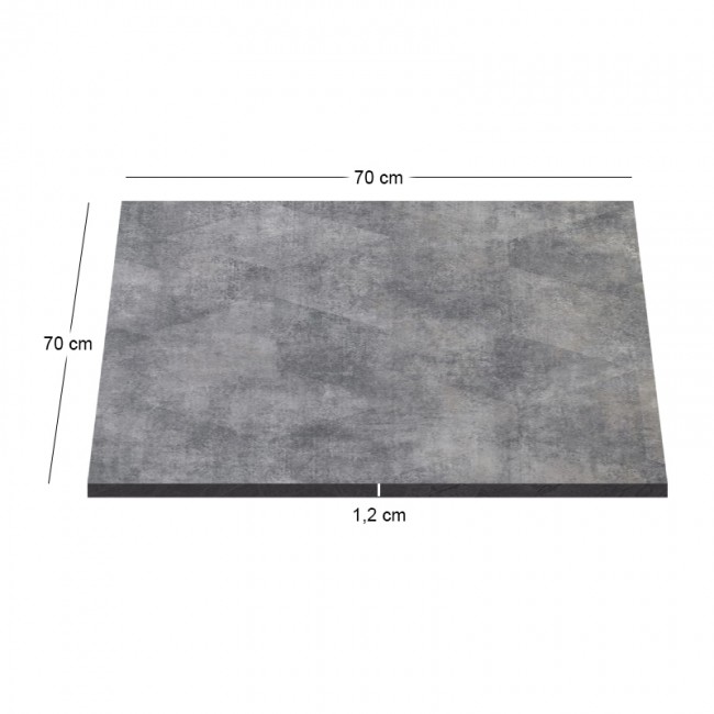 HPL (High Pressure Laminated) Επιφάνεια Τραπεζιού Απόχρωση Cement, UV 70x70cm/12mm