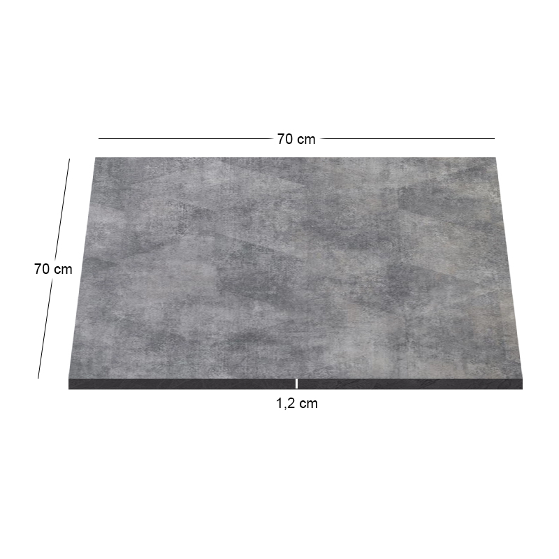 HPL Table Top 70x70cm/12mm Cement (UV)