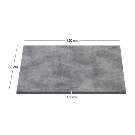 HPL Table Top 80x120cm/12mm Cement (UV)