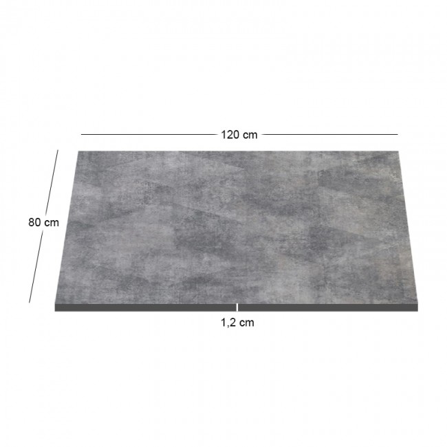 HPL (High Pressure Laminated) Επιφάνεια Τραπεζιού Απόχρωση Cement, UV 80x120cm/12mm