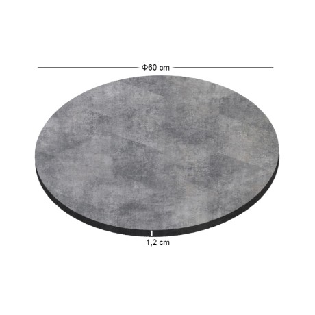 HPL Table Top D.60cm/12mm Cement (UV)