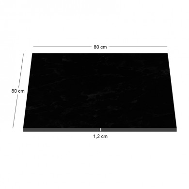 HPL Table Top 80x80cm/12mm Black (UV)