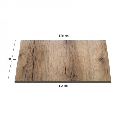 HPL (High Pressure Laminated) Επιφάνεια Τραπεζιού Απόχρωση Natural Wood, UV 80x120cm/12mm