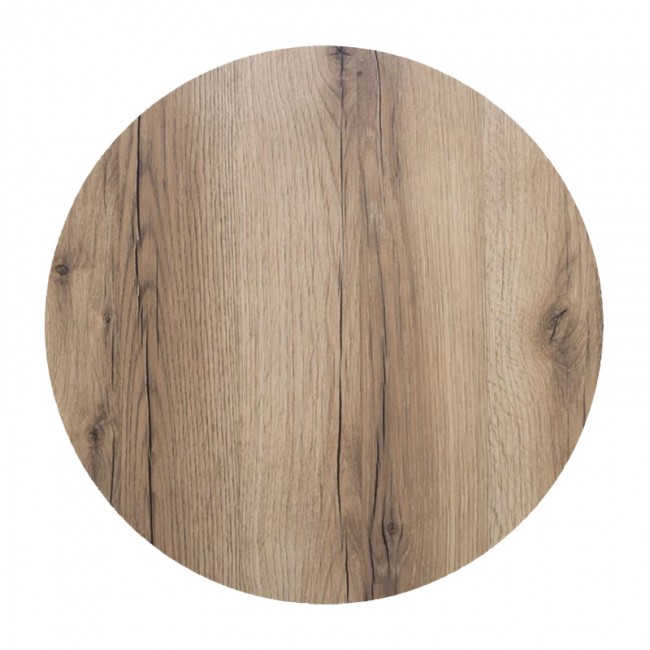 Επιφάνεια τραπεζιού HPL χρώμα natural wood Φ60εκ-12mm.
