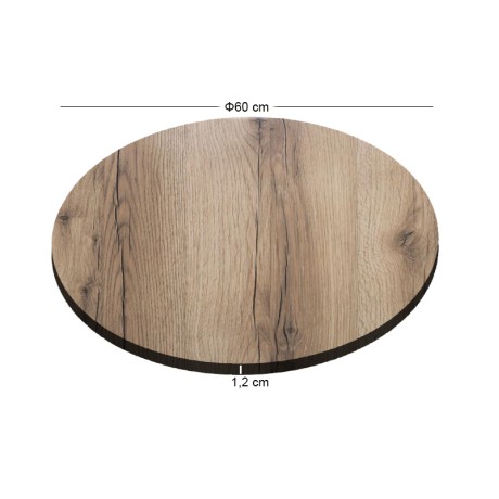 HPL Table Top D.60cm/12mm Natural Wood (UV)