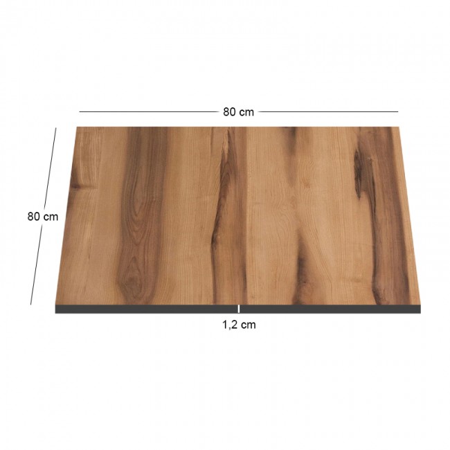 HPL (High Pressure Laminated) Επιφάνεια Τραπεζιού Απόχρωση Rosewood, UV 80x80cm/12mm