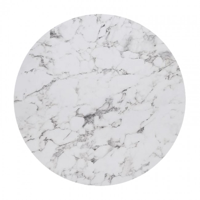 HPL (High Pressure Laminated) Επιφάνεια Τραπεζιού Απόχρωση White Marble, UV Φ70cm/12mm