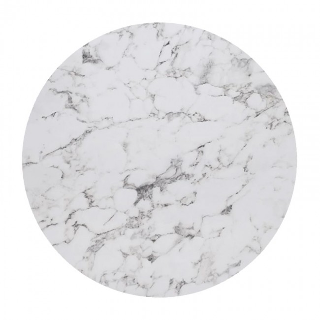HPL (High Pressure Laminated) Επιφάνεια Τραπεζιού Απόχρωση White Marble, UV Φ80cm/12mm