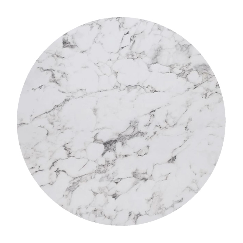 HPL Table Top D.80cm/12mm White Marble (UV)