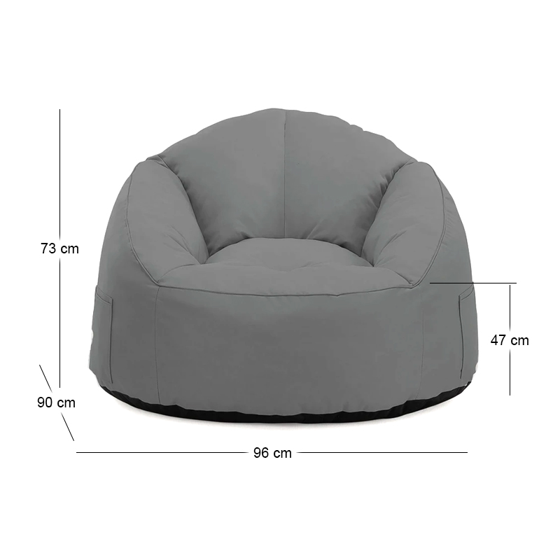 JAZZ Lounger Bean Bag Dark Grey 100% waterproof