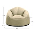 JAZZ Lounger Bean Bag Sand (Taupe) 100% waterproof