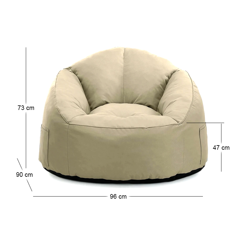 JAZZ Lounger Bean Bag Sand (Taupe) 100% waterproof