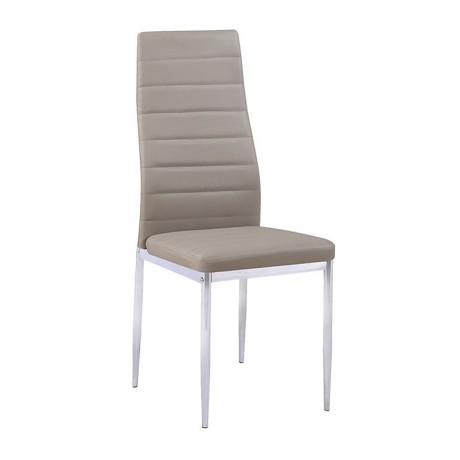 Καρέκλα τραπεζαρίας Jetta cappuccino ύφασμα pvc - μεταλλικό πόδι χρωμίου 40x50x95εκ.