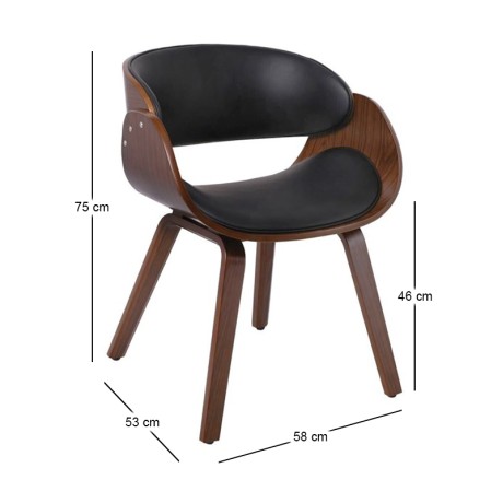 JOY Armchair-Pro Walnut/Pu Black