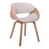 JOY-W Πολυθρόνα Τραπεζαρίας Φυσικό, Pu Άσπρο 57x55x80cm