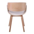 JOY-W Πολυθρόνα Τραπεζαρίας Φυσικό, Pu Άσπρο 57x55x80cm