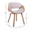 JOY-W Πολυθρόνα Τραπεζαρίας Φυσικό, Pu Άσπρο 57x55x80cm