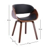 JOY-W Πολυθρόνα Τραπεζαρίας Καρυδί, Pu Μαύρο 57x55x80cm