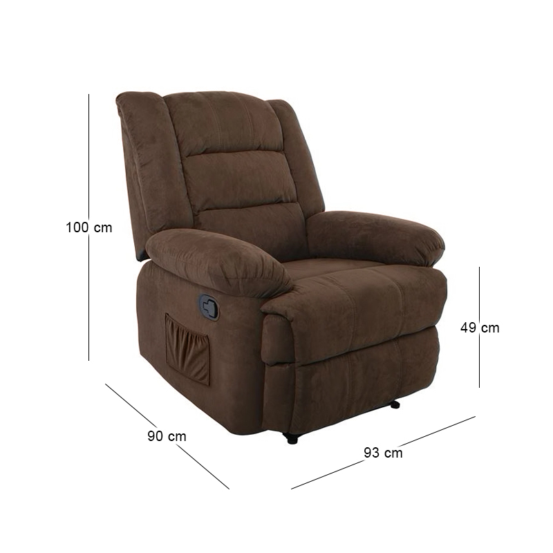 JULIA Massage-Relax Armchair, Fabric Brown
