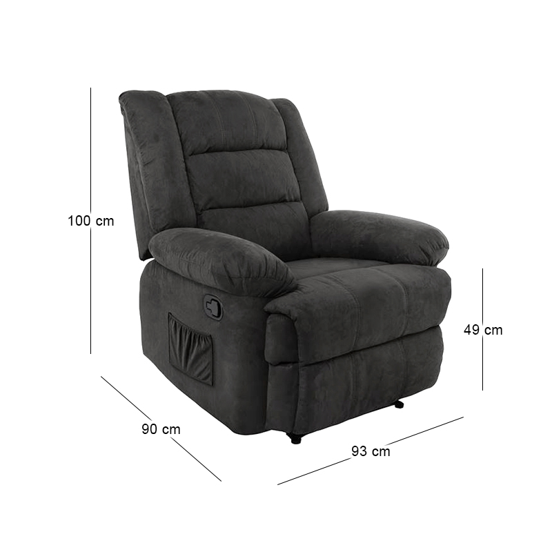 JULIA Massage-Relax Armchair, Fabric Black