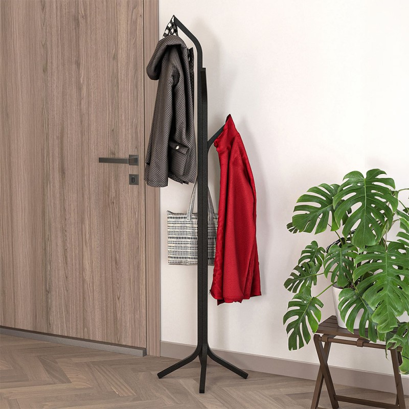 Καλόγερος Triad Megapap μεταλλικός χρώμα μαύρο 37,5x37,5x146,8εκ.