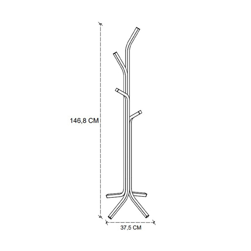 Καλόγερος Triad Megapap μεταλλικός χρώμα μαύρο 37,5x37,5x146,8εκ.