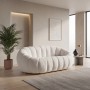 BEVERLY 2-Seater Sofa Teddy White Fabric