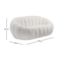 BEVERLY 2-Seater Sofa Teddy White Fabric