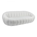 BEVERLY 3-Seater Sofa Teddy White Fabric