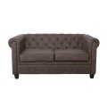 CHESTERFIELD-W  2-Seater Sofa Fabric Antique Brown