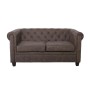 CHESTERFIELD-W  2-Seater Sofa Fabric Antique Brown