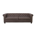 CHESTERFIELD-W  3-Seater Sofa Fabric Antique Brown