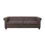 CHESTERFIELD-W  3-Seater Sofa Fabric Antique Brown
