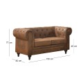 CHESTERFIELD  2-Seater Sofa Brown Camel Fabric
