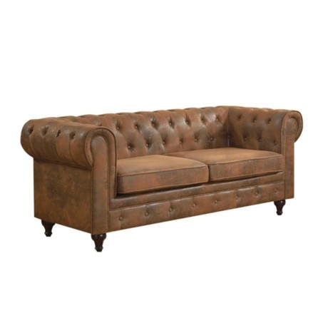 CHESTERFIELD  3-Seater Sofa Brown Camel Fabric