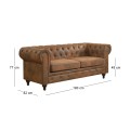 CHESTERFIELD  3-Seater Sofa Brown Camel Fabric
