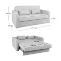 CAMAL Sofa-Bed with Storage 2-Seater / Fabric Light Grey