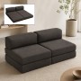 Καναπές - κρεβάτι Comfort Megapap τριθέσιος υφασμάτινος χρώμα ανθρακί 190x95x75εκ.