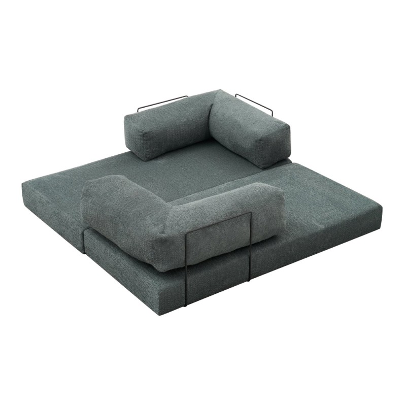 Καναπές - κρεβάτι Comfort Megapap τριθέσιος υφασμάτινος χρώμα μέντα 190x95x75εκ.