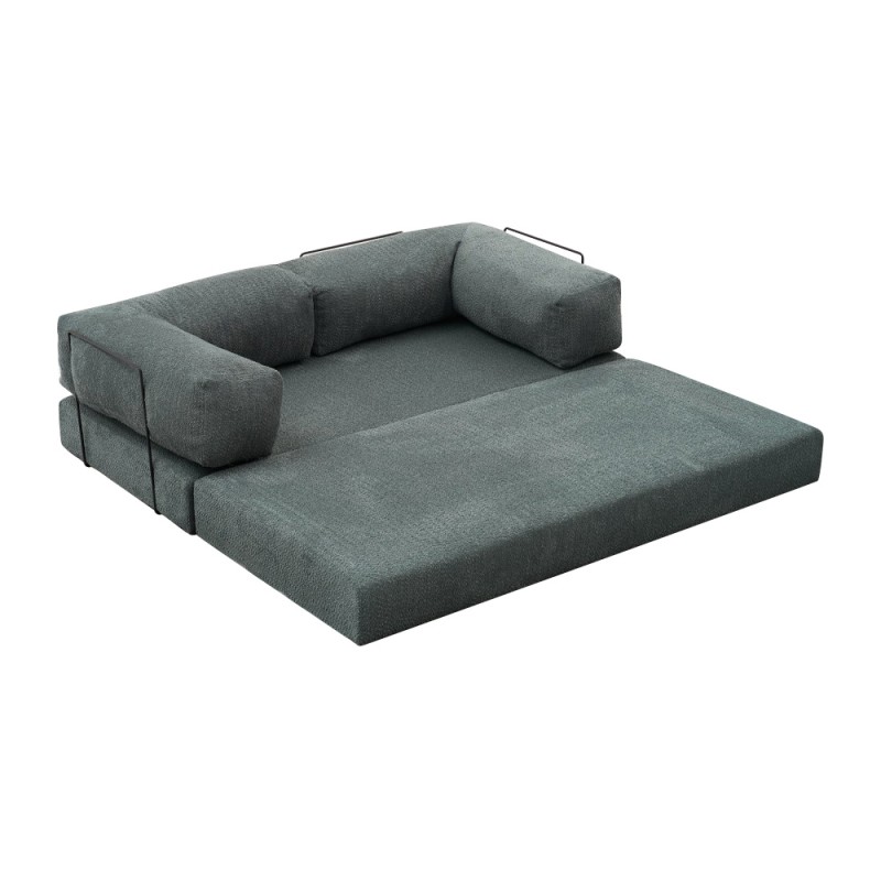 Καναπές - κρεβάτι Comfort Megapap τριθέσιος υφασμάτινος χρώμα μέντα 190x95x75εκ.