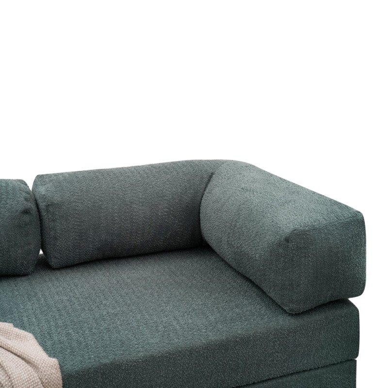 Καναπές - κρεβάτι Comfort Megapap τριθέσιος υφασμάτινος χρώμα μέντα 190x95x75εκ.