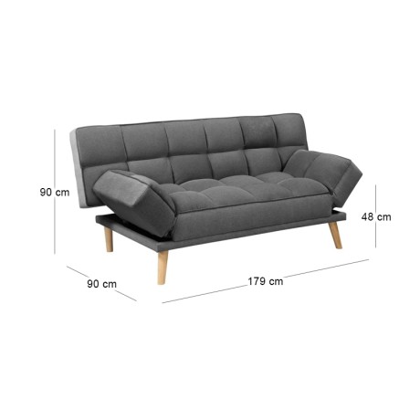 JAY Sofabed Fabric Grey