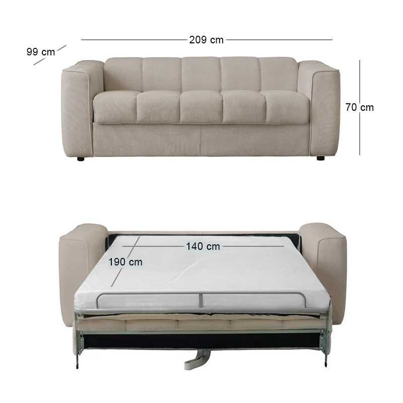 NORRIS Sofabed Water Repellent Fabric Beige