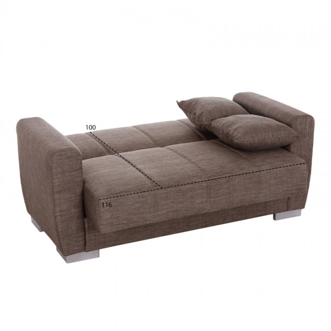ΚΑΝΑΠΕΣ ΚΡΕΒΑΤΙ POLYA ΔΙΘΕΣΙΟΣ ΚΑΦΕ HM3241.02 153x87x77 εκ.