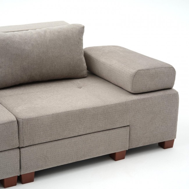 Perenna Megapap fabric sofa three - seater in grey color 233x93x83cm.