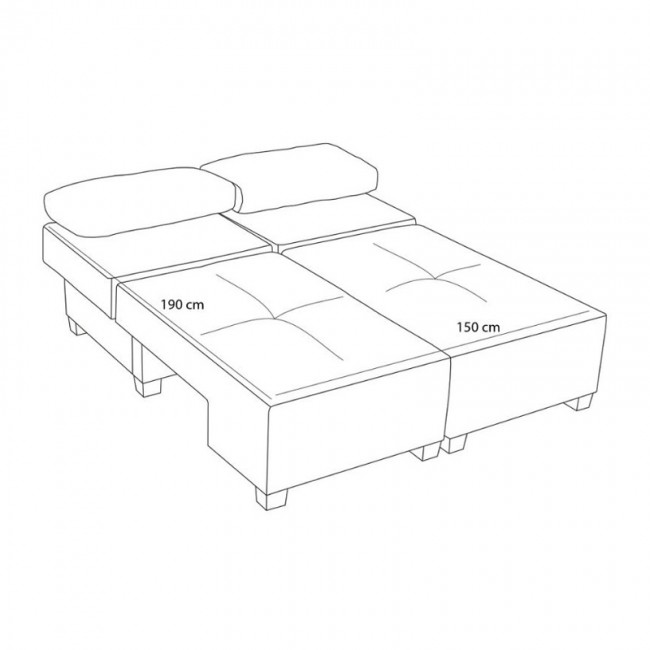 Perenna Megapap fabric sofa three - seater in grey color 233x93x83cm.