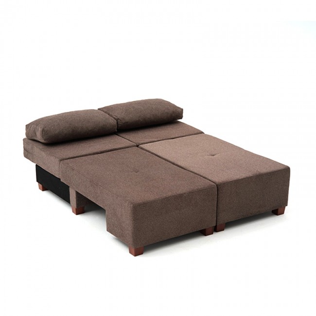 Perenna Megapap fabric sofa three - seater in brown color 233x93x83cm.
